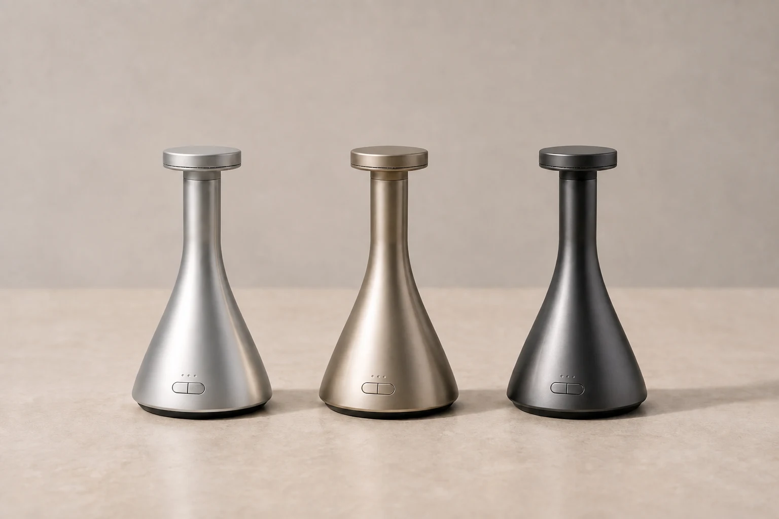 Collapsed evenvale in silver, champagne and graphite finishes