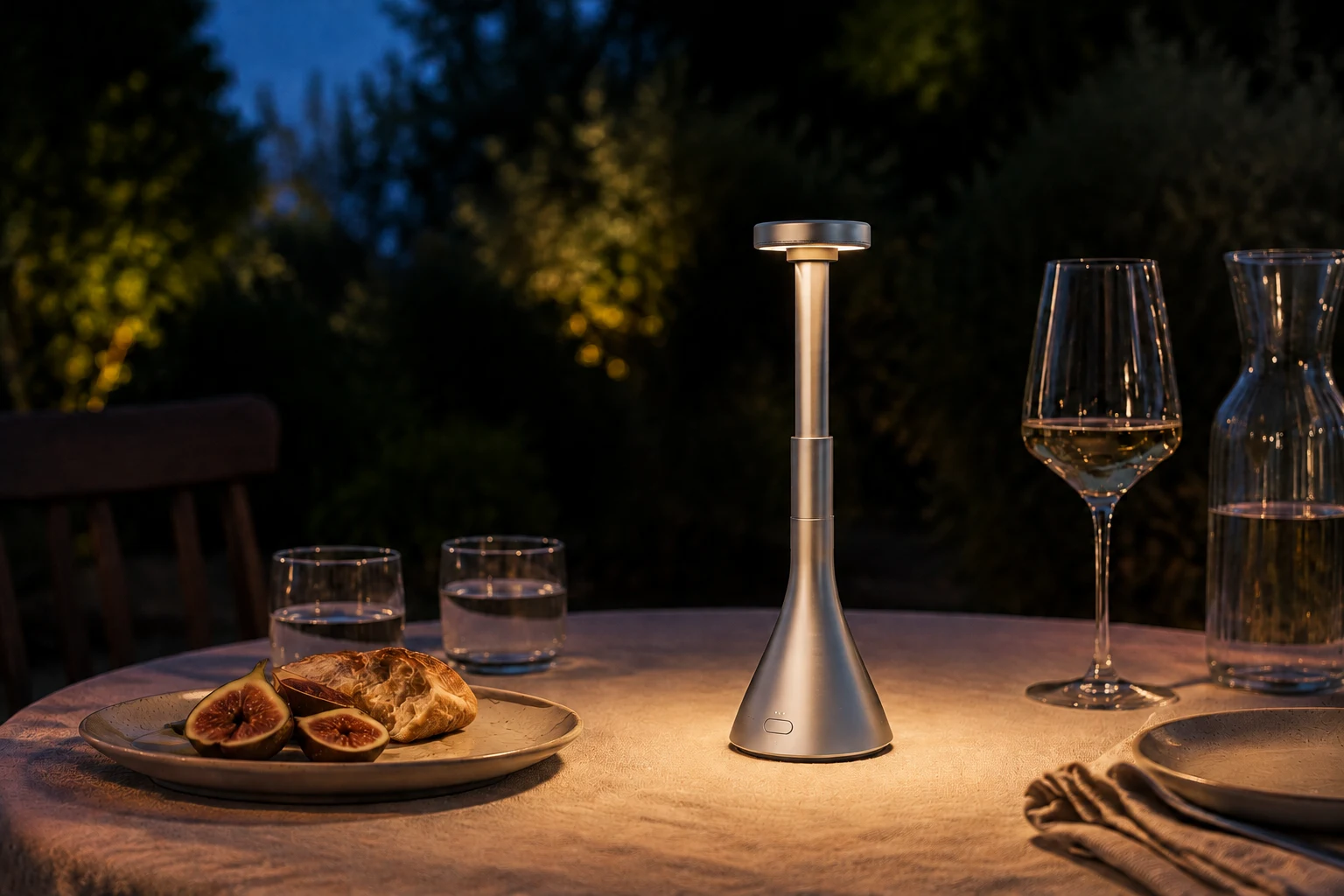 evenvale as a warm downward-facing table light with its filaments stowed
